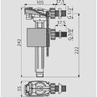 Alcaplast töltő szelep Univerzális 3/8" és 1/2" és falsít alatti tartályokba is alkalmazható fém A160UNI