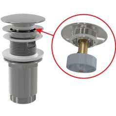   Alcaplast CLICK/CLACK mosdó leeresztő 5/4", túlfolyóval, fém, nagy dugóval A392C