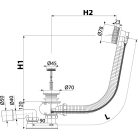 Alcaplast kádszifon automata bowdenes bronz-antik 6/4"-40