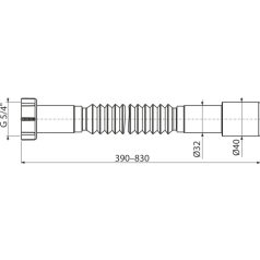   Alcaplast flexibilis bekötőcső műanyag 5/4"x40/32 A750