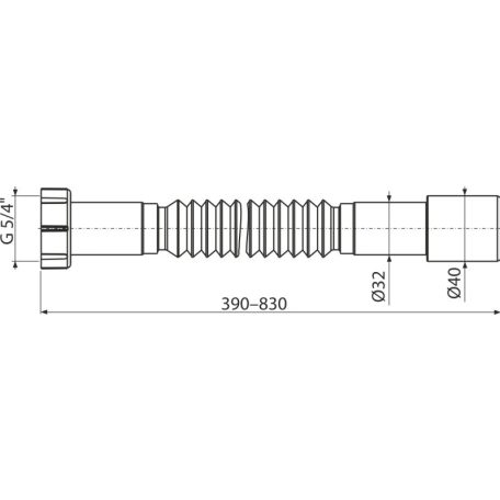 Alcaplast flexibilis bekötőcső műanyag 5/4"x40/32 A750
