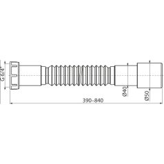   Alcaplast flexibilis bekötőcső műanyag 6/4"x50/40 A770