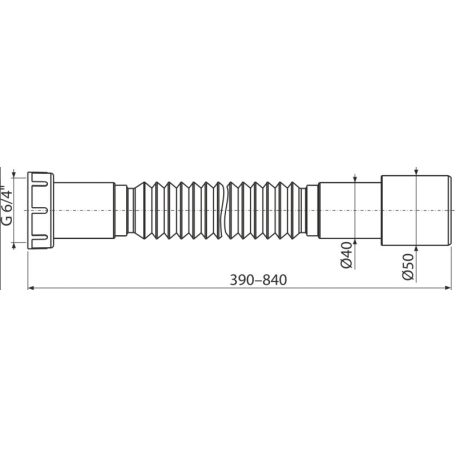 Alcaplast flexibilis bekötőcső műanyag 6/4"x50/40 A770