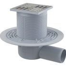 Alcaplast padlólefolyó oldalsó kifolyású, rozsdamentes, beltéri használatra 105×105/50 mm APV1321
