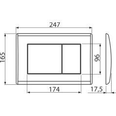Alcaplast M278 nyomólap dupla öblítés, matt fekete
