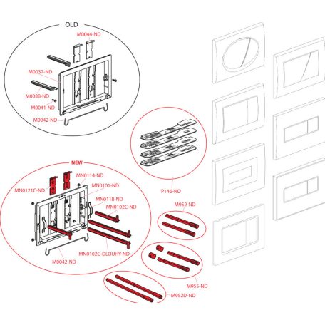 Alcaplast Basic 7 nyomólap dupla öblítés, fehér M70