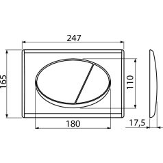   Alcaplast Basic 7 nyomólap dupla öblítés, fényes króm M71