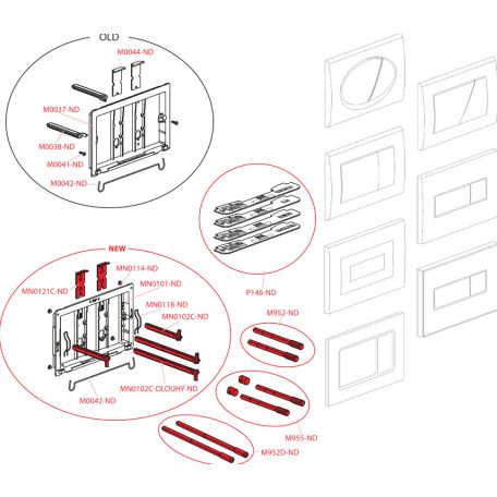 Alcaplast Basic 7 nyomólap dupla öblítés, matt króm M72