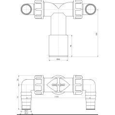 Alcaplast dupla csonk d40/32-23-23 P155