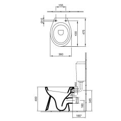   Alföldi BÁZIS WC csésze Hátsó kifolyású, mély öblítésű 4031 00 01