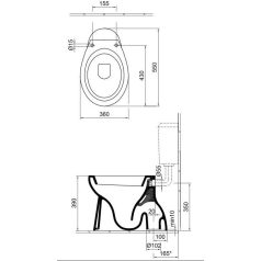   Alföldi BÁZIS WC csésze Alsó kifolyású, mély öblítésű 4033 00 01