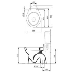   Alföldi BÁZIS WC csésze Alsó kifolyású, mély öblítésű (NAGY) 4035 69 01