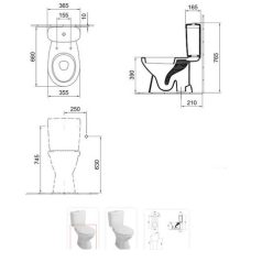   Alföldi SAVAL WC csésze alsó kifolyású, mély öblítésű monoblokk 7090 09 01