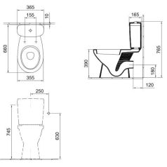   Alföldi SAVAL WC csésze hátsó kifolyású, mély öblítésű monoblokk 7090 19 01