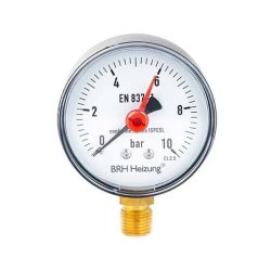 Manométer D=63 1/4" 0-10b alsó csatlakozású