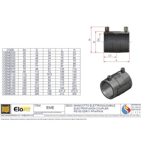 Kpe elektrofitting karmantyú 160 PE100 SDR11 E0100010160000000110