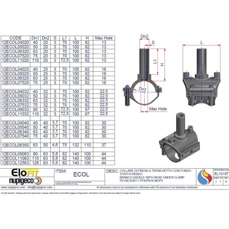 Kpe elektrofitting nyeregidom  63/ 32 PE100 SDR11 E0100130063003200110