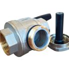 Golyóscsap sárgaréz hosszú karos 3/4" BB mágneses szűrővel  LTFF34