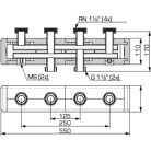 ESBE GMA421 osztó 2 körös, hőszigeteléssel 2x6/4" KM 4x6/4" hollandi