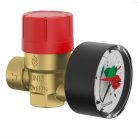 Flamco Perscomano biztonsági szelep 1/2" 2,5bar +manométer 27687