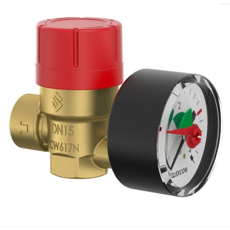 Flamco Perscomano biztonsági szelep 1/2" 2,5bar +manométer 27687