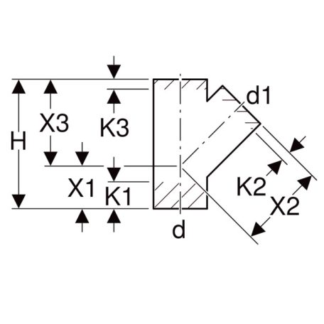 Geberit PE-HD ágidom D 63/63/45°