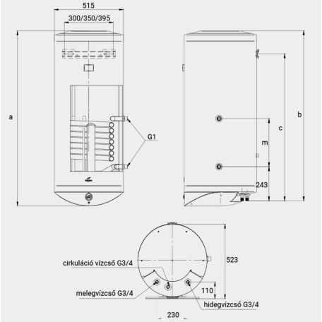 Hajdú IDE 150F ErP Sztea indirekt tároló fali, villamos előkészítéssel