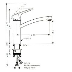 Hansgrohe Logis mosogató csaptelep, króm 71832000