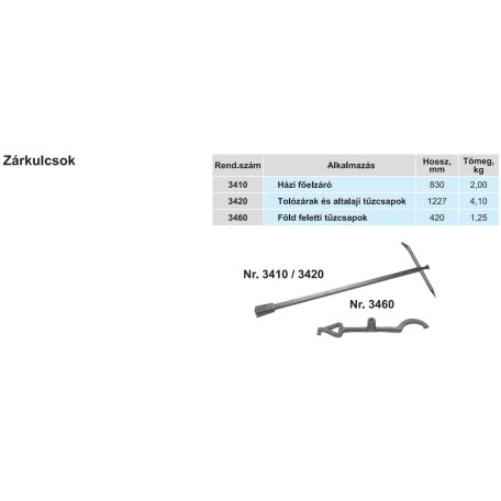 Hawle 3460-1622-00 Tűzcsapkulcs  DN80-DN150  ST