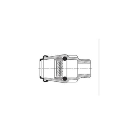 Hawle 6100-0300-30 ISO fitting külső menettel KM  D20-1/2" PN16 GG