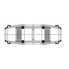   Hawle 6300-0300-30 ISO fitting csőösszekötő tok-tok D20 PN16 GG
