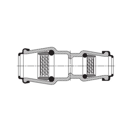 Hawle 6330-0705-30 ISO fitting csőösszekötő redukált D32-D25 PN16 POM