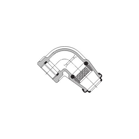 Hawle 6430-0300-30 ISO fitting könyökidom tok-belső menettel D20-1/2" 90° PN16 POM