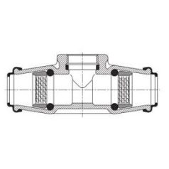   Hawle 6520-0300-30 ISO fitting T idom menetes BM  D20-1/2" PN16 POM