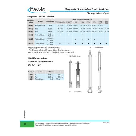 Hawle 8980-3000-02 Beépítési készlet E2-tolózárhoz DN250 L1000