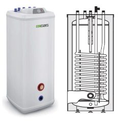   Heizer indirekt tároló S100 szögletes, 1 hőcserélővel, készülék alá 26-105500