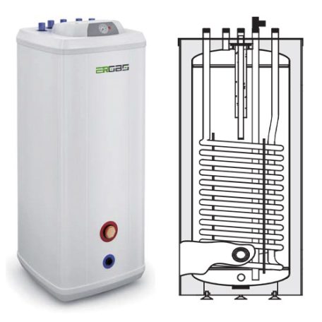 Heizer indirekt tároló S100 szögletes, 1 hőcserélővel, készülék alá 26-105500