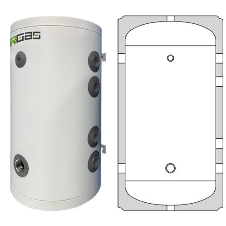 Heizer puffertartály PUSE X 100R inox hűtés/fűtés 100l hőcserélő nélkül fali