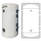 Heizer puffertartály PUSE X  45R inox hűtés/fűtés 45l hőcserélő nélkül fali