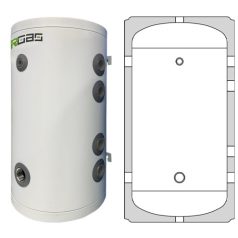   Heizer puffertartály PUSE X  45R inox hűtés/fűtés 45l hőcserélő nélkül fali