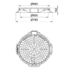   Csatorna fedlap ÖV. kör alakú aknafedlap EURO D (D-400)  víznyelőrácsos 600mm-es 89468616