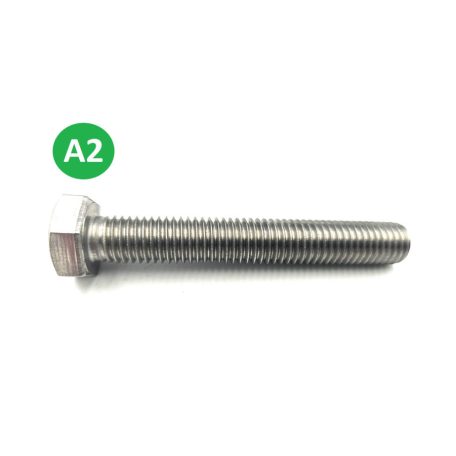 Csavar hatlapfejű rozsdamentes A2 DIN933 M12x 70mm 50db/doboz