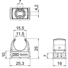 Műanyag klipsz csőhöz 16mm-es 100db/doboz