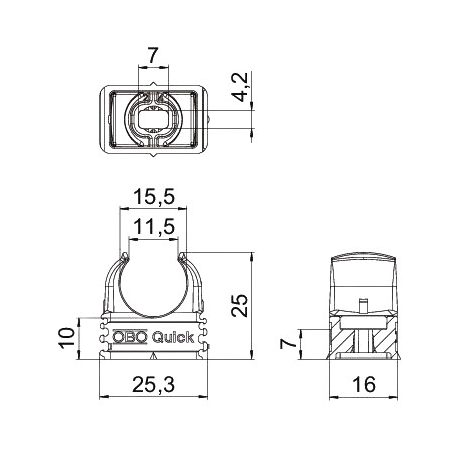Műanyag klipsz csőhöz 16mm-es 100db/doboz