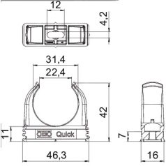 Műanyag klipsz csőhöz 32mm-es 50db/doboz
