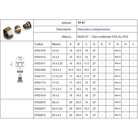 Luxor TP97 csatlakozó 16x2-(24*19)