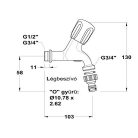 Mofém kifolyószelep gyorscsatlakozási lehetőséggel, légbeszívóval 3/4" 162-0008-00