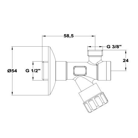 Mofém sarokszelep szűrős 1/2"-3/8" 163-0006-00