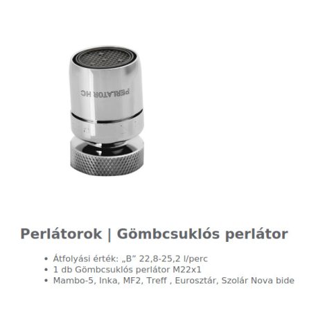 Mofém perlátor M22 gömbcsuklós bidéhez 1db/bliszter