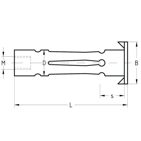Gipszkarton dübel molly M8x50 (8-3-16/50) szimpla kartonhoz L55